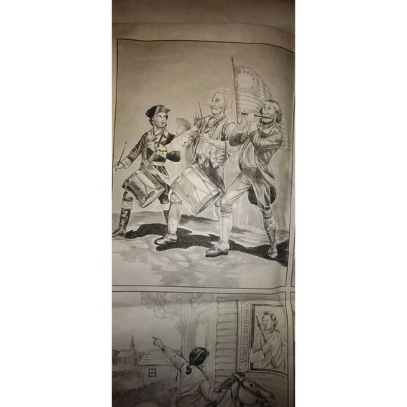 (4) 9"X12" Tri-Chem Pictures To Paint Patriotic Revolution History Flag Vintage - Picture 7 of 9
